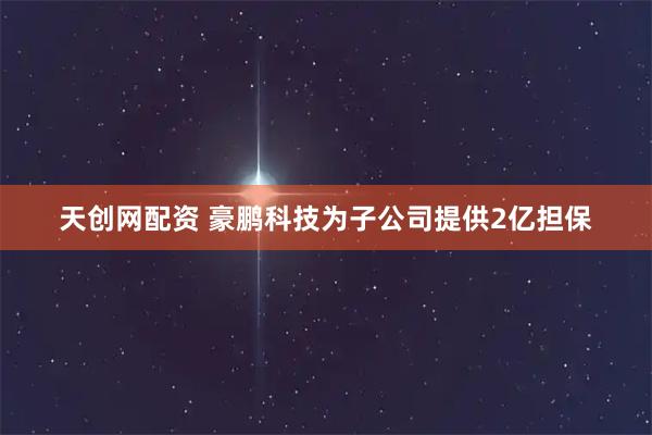 天创网配资 豪鹏科技为子公司提供2亿担保
