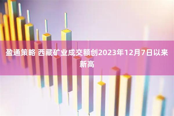 盈通策略 西藏矿业成交额创2023年12月7日以来新高