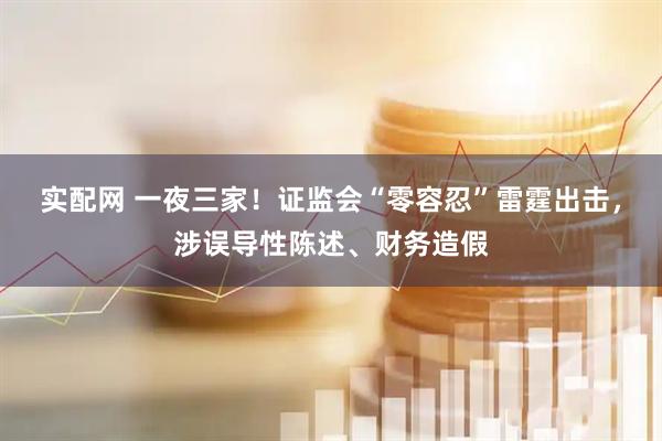 实配网 一夜三家！证监会“零容忍”雷霆出击，涉误导性陈述、财务造假